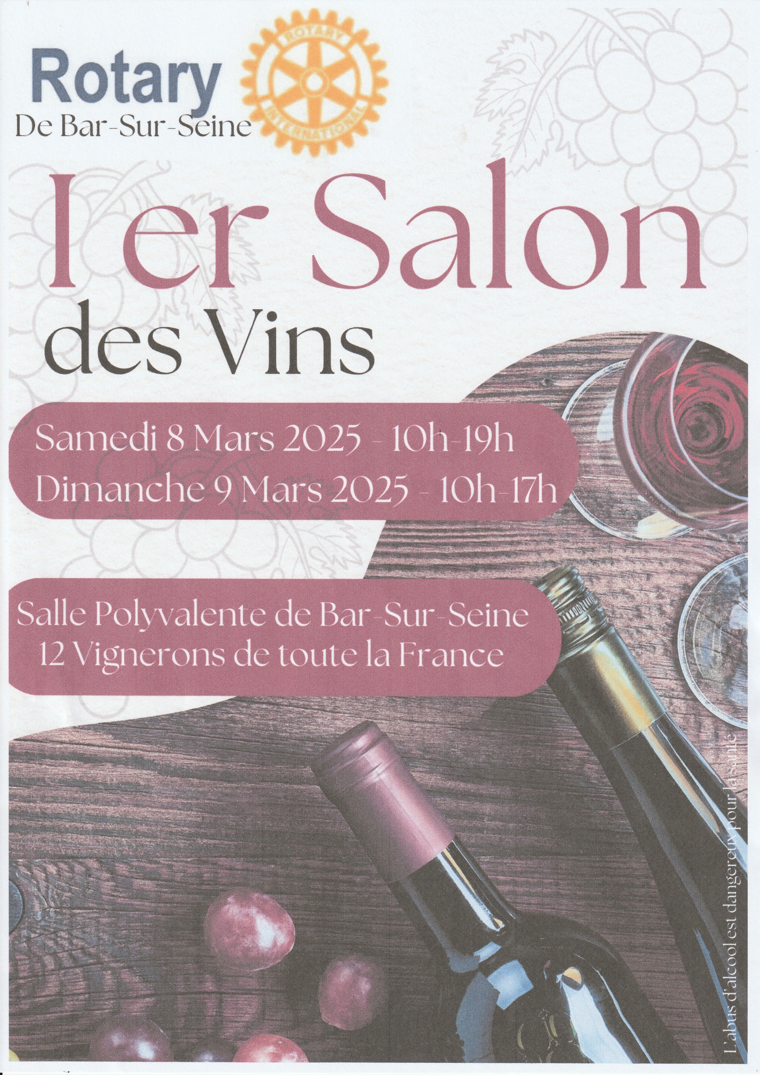 1ER SALON DES VINS Du 8 au 9 mars 2025