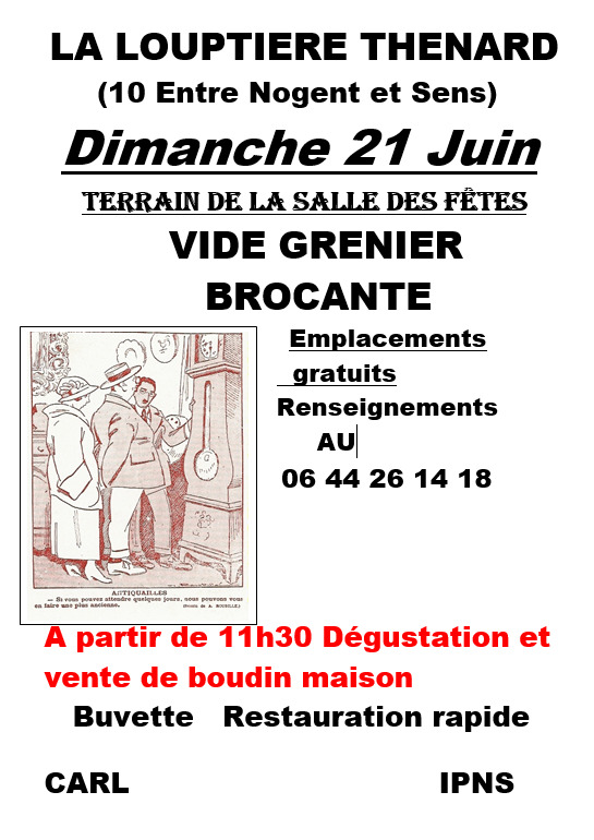 Vide Grenier &amp; Brocante à la Louptière Thenard — visuel événement
