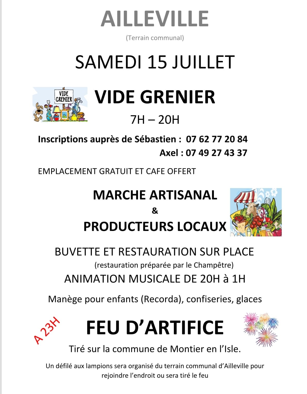 Festivités du 14 Juillet à Ailleville - Aube Champagne