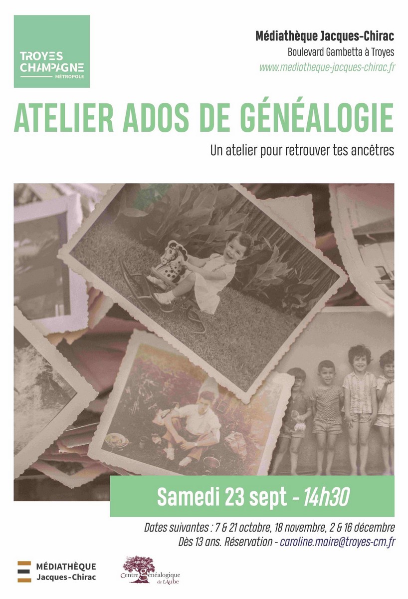Troyes : Atelier ados de généalogie
