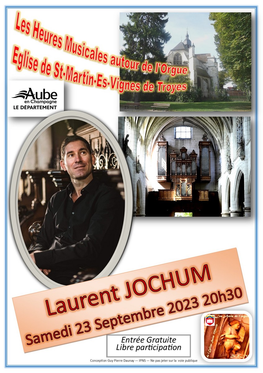 Troyes : Les Heures musicales autour de l'Orgue - Laurent Jochum