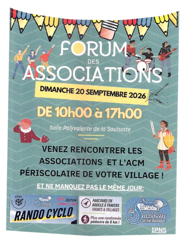 Forum des Associations à la Salle Polyvalente de la Saulsotte — visuel événement