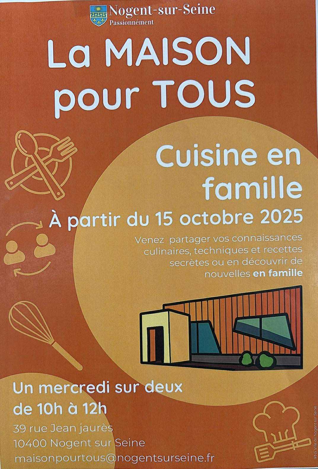 Cuisine en famille à la Maison pour Tous de Nogent-sur-Seine — visuel événement