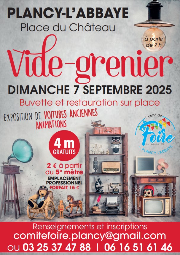 Vide-grenier à Plancy l'Abbaye