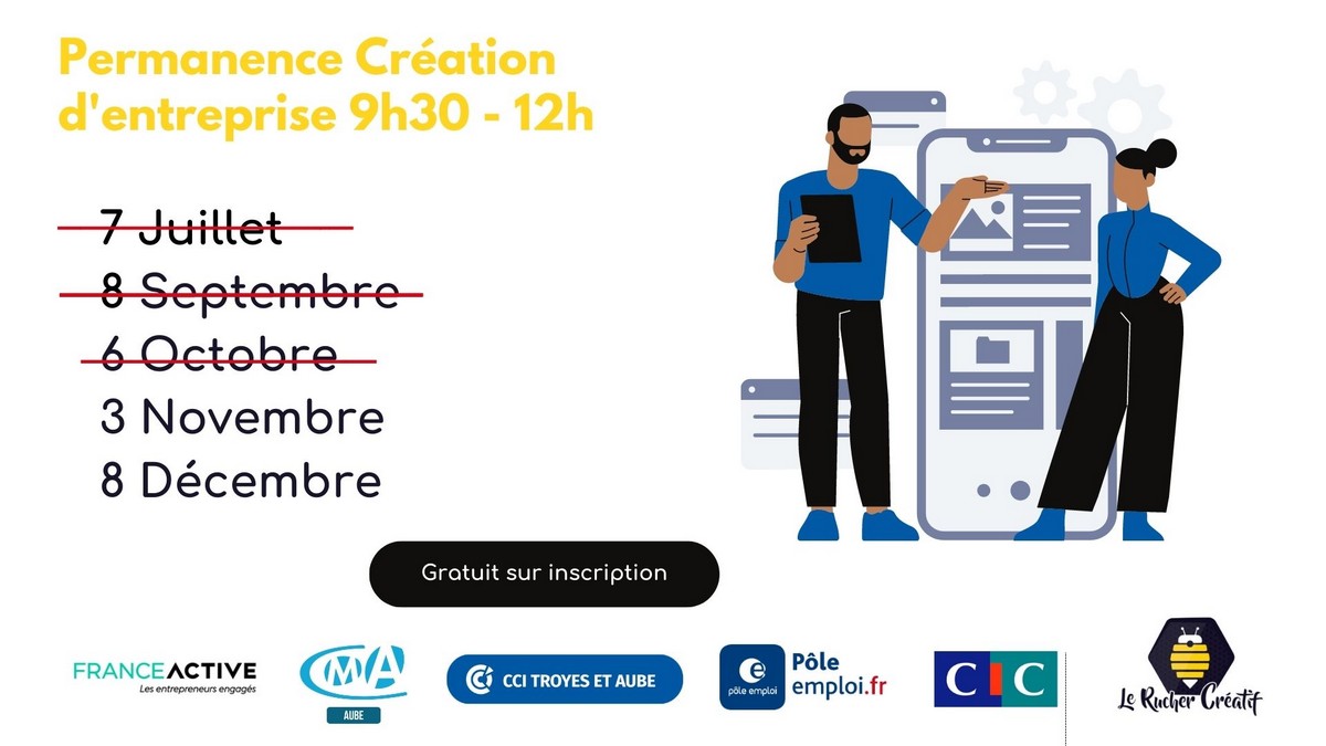 Troyes : Permanence Création d’entreprise